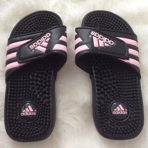 Adidas slides gently used (little girls)
